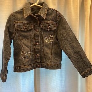 Size 6 girl Jean jacket with rhinestones
